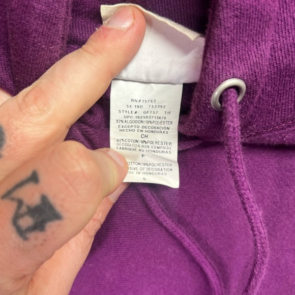 Champions Reverse Weave Hoodie Sweatshirt Mens S Purple Vintage Y2K 90s 1425 - Picture 4 of 8